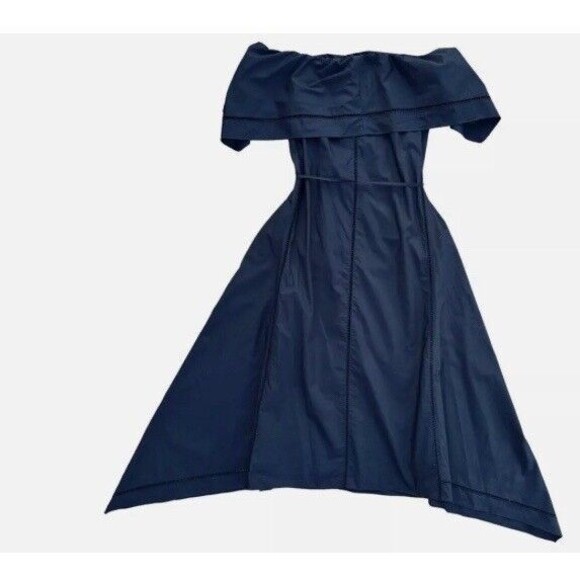 Theory Off Shoulder Dress Eyelet Ladder Black Size 0 - Picture 5 of 11